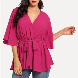 Brilliant Knot Front Solid Wrap Top